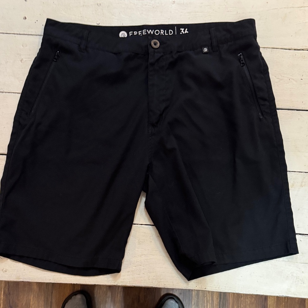 Men's Black Flat Front Shorts